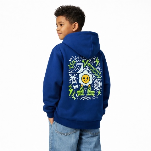 Kids Hoodie Egg Skatepark – Streetwear for Kids (Navy Blue)