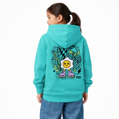Kids Rollerblade Hoodie Egg Flower – Urban Style (Turquoise)