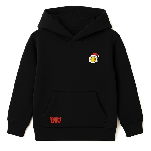 Kids’ Christmas Hoodie Jajko Rolki – skate X-mas (black)