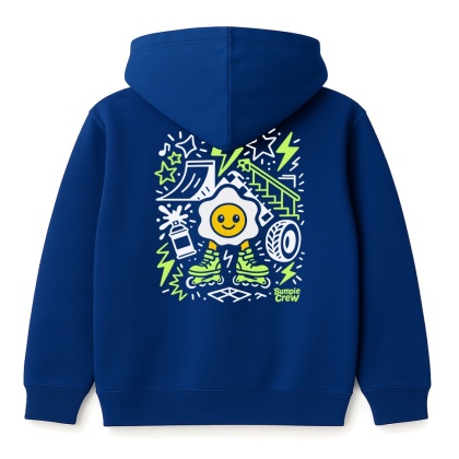 Kids Hoodie Egg Skatepark – Streetwear for Kids (Navy Blue)