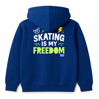 Kids Hoodie “Skating Is My Freedom” – Urban Hoodie for Kids (Navy Blue)