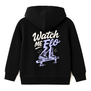 Kids Hoodie Watch Me Flo – freestyle urban hoodie (black)