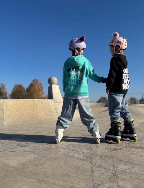 Hoodie for kids “Skating Is My Super Power” – active streetwear (Turquoise)