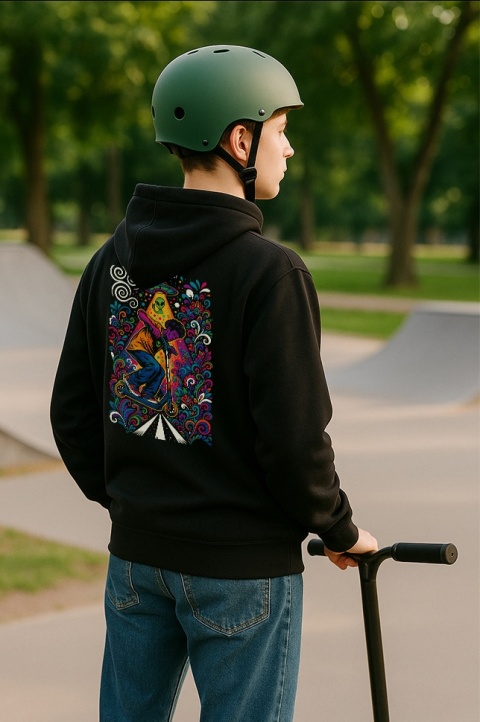 Alien Scoot Color Scooter Hoodie – professional freestyle hoodie (black)