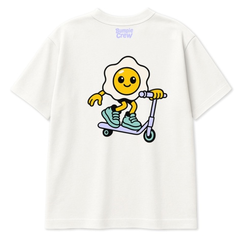Kids’ T-Shirt Egg Scooter – urban skate style (white)