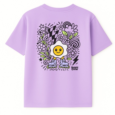 Kids’ skating T-shirt Jajko Flower – street fashion (lilac)