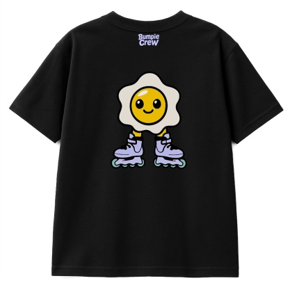 Kids T-Shirt “Egg Skate” – for boys & girls (black)