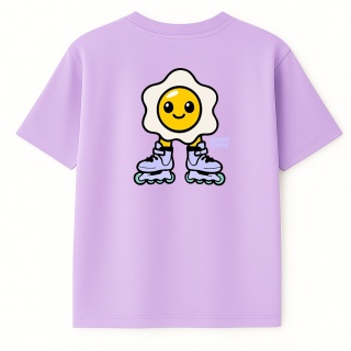 Kids' T-shirt “Egg on Rollerblades” Bumpie Crew (lilac)
