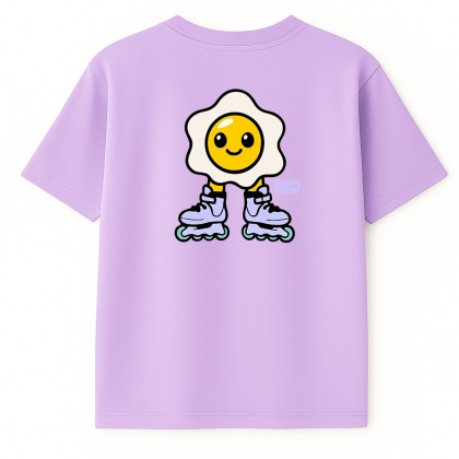 Kids' T-shirt “Egg on Rollerblades” Bumpie Crew (lilac)