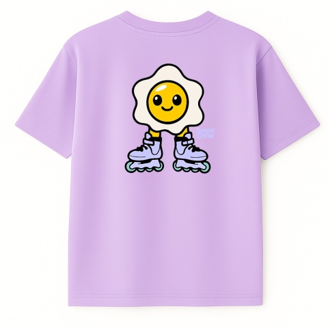 Kids' T-shirt “Egg on Rollerblades” Bumpie Crew (lilac)