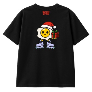 T-shirt Santa Egg on Rollerblades – skate style for kids (black)