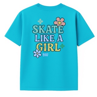 Kids’ T-shirt Skate Like a Girl – skate style for girls (blue)