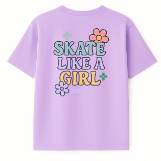 Kids’ T-shirt Skate Like a Girl – skate style for girls (lilac)
