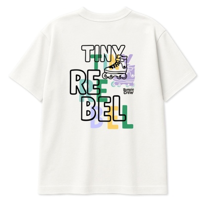 Kids’ T-shirt Tiny Rebel – skate style for kids (white)