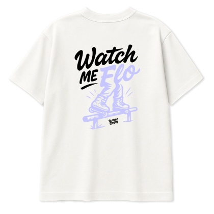 Kids T-Shirt “Watch Me Flo” – skate style (white)