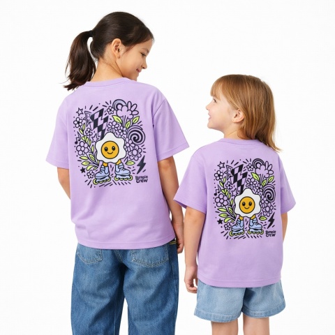Kids’ skating T-shirt Jajko Flower – street fashion (lilac)