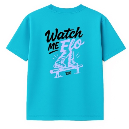 Kids Rollerblading T-Shirt “Watch Me Flo” – streetwear (black)