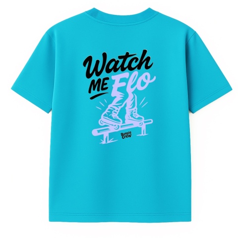 Kids Rollerblading T-Shirt “Watch Me Flo” – streetwear (black)