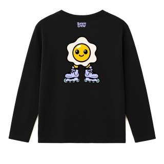Kids’ longsleeve Jajko Rolki – streetwear for young roller skaters (black)