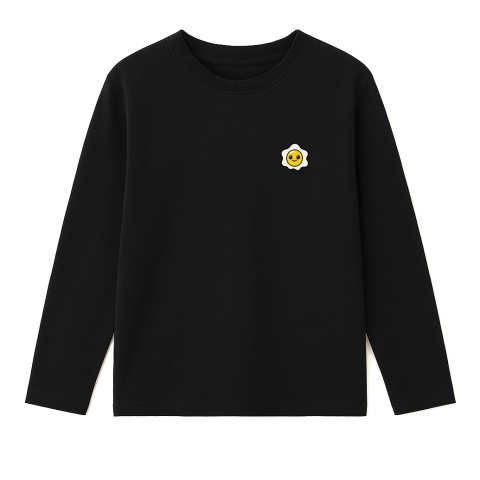 Kids’ longsleeve Jajko Rolki – streetwear for young roller skaters (black)