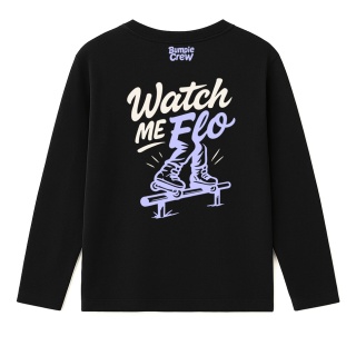 Kids’ longsleeve Watch Me Flo – freestyle urban sports (black)