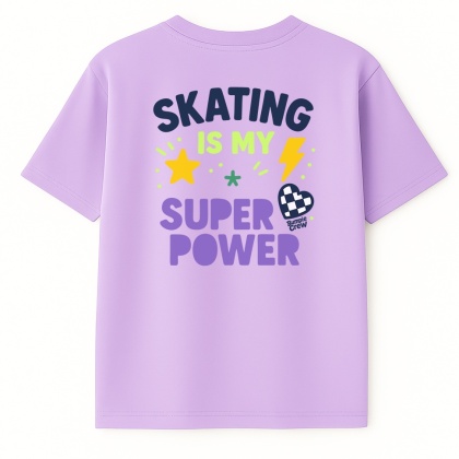 Kids’ T-shirt Skating Is My Super Power – streetwear kids (lilac)
