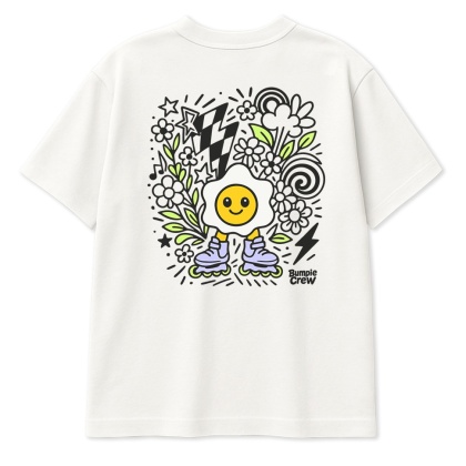 Kids’ T-shirt Jajko Flower – urban style for kids (white)
