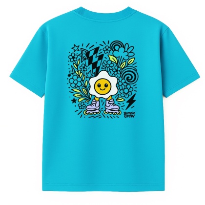 Kids’ T-shirt Jajko Flower – urban style for kids (light blue)