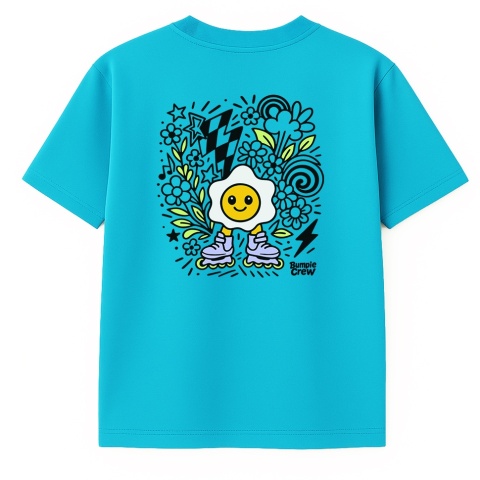 Kids’ T-shirt Jajko Flower – urban style for kids (light blue)