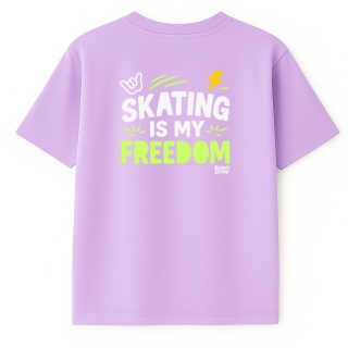 Kids’ T-shirt Skating Is My Freedom – streetwear kids (lilac)