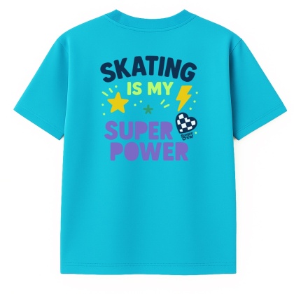 Kids’ T-shirt Skating Is My Super Power – streetwear kids (light blue)