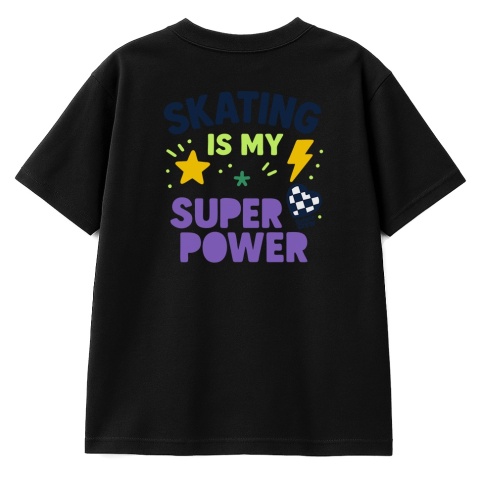 Kids’ T-shirt Skating Is My Super Power – streetwear kids (black)