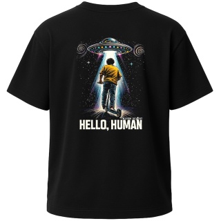 T-shirt Scooter Hello Human UFO – Alien Scoot Freestyle Scooter Tee (Black)