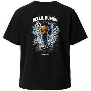 T-shirt Scooter “Hello Human Smoke” – Alien Scoot Pro Scooter Tee (Black)