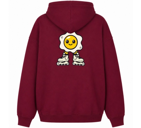 Bluza Bumpie Crew GLOW MODE - JAJKO NA ROLKACH (bordowa)