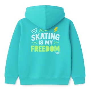 Kids Hoodie “Skating Is My Freedom” – Urban Hoodie for Kids (Navy Blue)