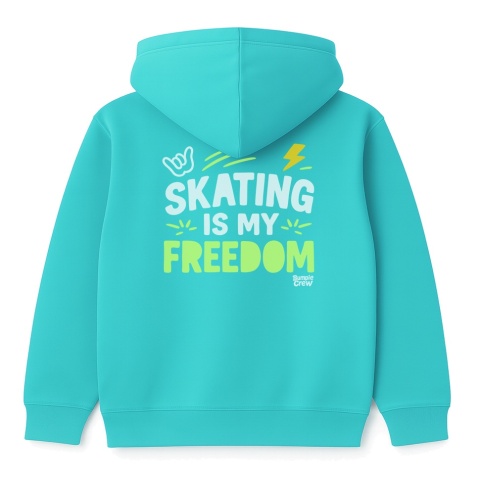 Kids Hoodie “Skating Is My Freedom” – Urban Hoodie for Kids (Navy Blue)