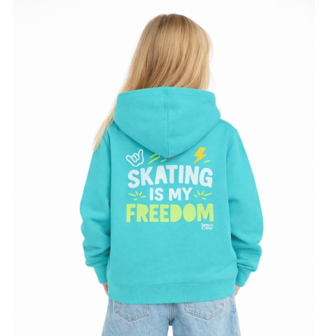 Kids Hoodie “Skating Is My Freedom” – Urban Hoodie for Kids (Navy Blue)