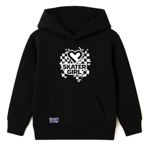 Girls hoodie Skate Like a Girl – girls streetwear (black)