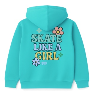 Girls hoodie Skate Like a Girl – girls streetwear (black)