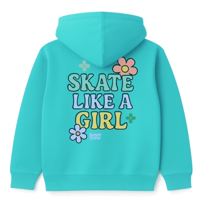 Girls hoodie Skate Like a Girl – girls streetwear (black)