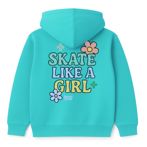 Girls hoodie Skate Like a Girl – girls streetwear (black)
