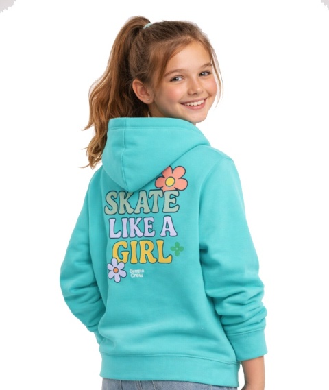 Girls hoodie Skate Like a Girl – girls streetwear (black)
