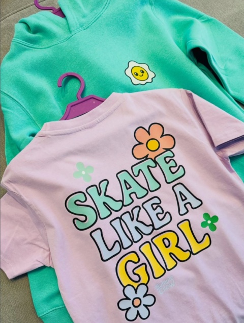 Girls hoodie Skate Like a Girl – girls streetwear (black)