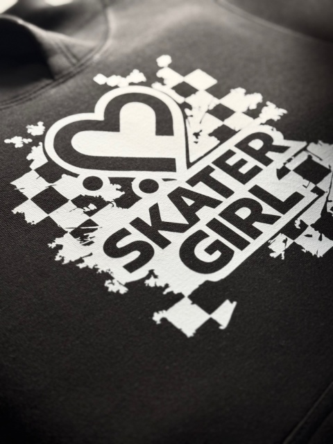 Girls hoodie Skate Like a Girl – girls streetwear (black)