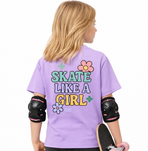 Kids’ T-shirt Skate Like a Girl – skate style for girls (lilac)