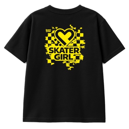 Kids T-Shirt “Skate Like a Girl” – streetwear girls (black)