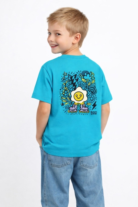 Kids’ T-shirt Jajko Flower – urban style for kids (light blue)