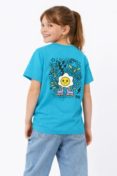 Kids’ T-shirt Jajko Flower – urban style for kids (light blue)