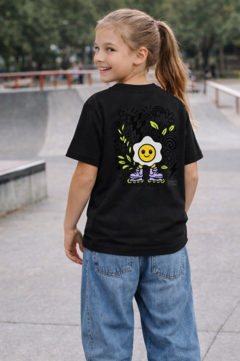 ChatGPT powiedział: Kids’ T-shirt Jajko Flower – urban style for kids (black)